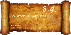 Balatonyi Gábor névjegykártya