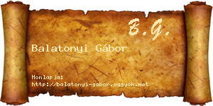 Balatonyi Gábor névjegykártya